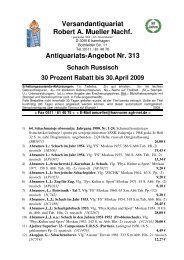 Antiquariats-Angebot Nr. 313 Schach Russisch 30 ... - Antikbuch24