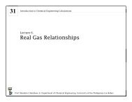 Real Gas Relationships - Che 31. Introduction to Chemical ...