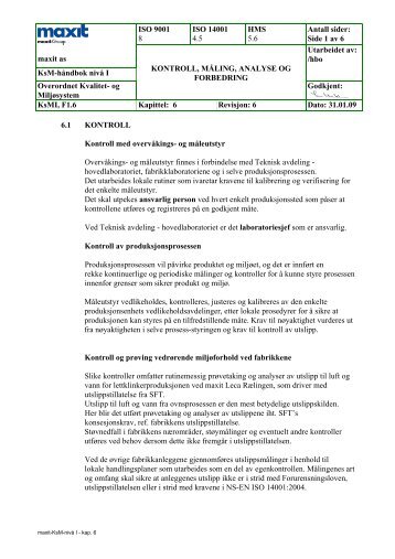 Side 1 av 6 maxit as KsM-håndbok nivå I Utarbeidet av