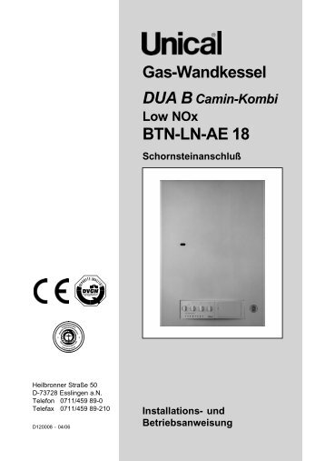 Gas-Wandkessel BTN-LN-AE 18 - Unical Deutschland