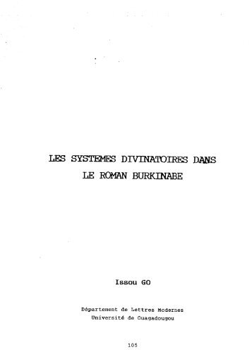 LE R()MAN BURKINABE - critaoi