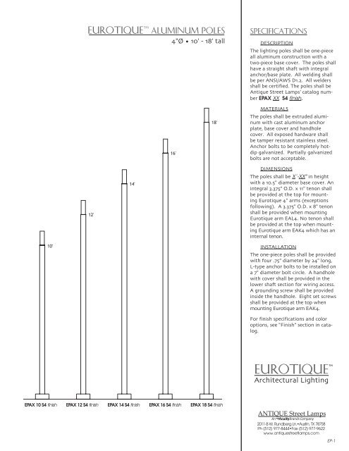 eurotique™ - ANTIQUE Street Lamps