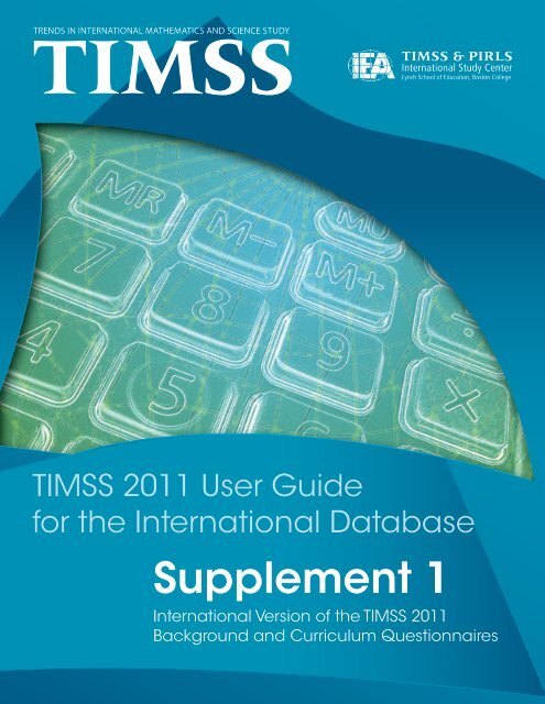 Supplement 1 - TIMSS and PIRLS Home - Boston College