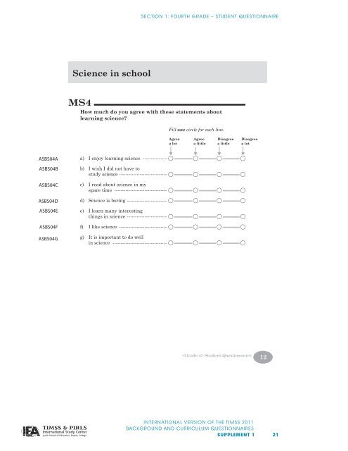 Supplement 1 - TIMSS and PIRLS Home - Boston College