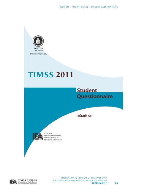 Supplement 1 - TIMSS and PIRLS Home - Boston College