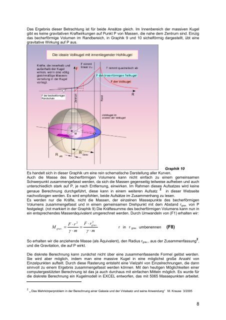 Die Gravitation in einem kugelförmigen Körper und ... - Dunkle-Materie