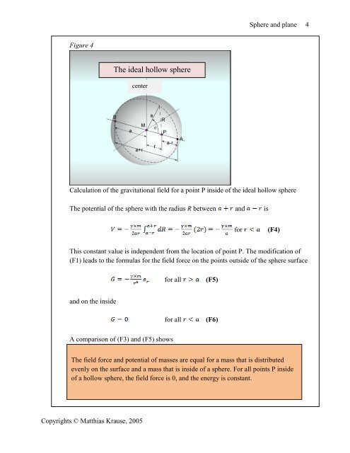 Calculation of gravitational forces of a sphere and ... - Dunkle-Materie