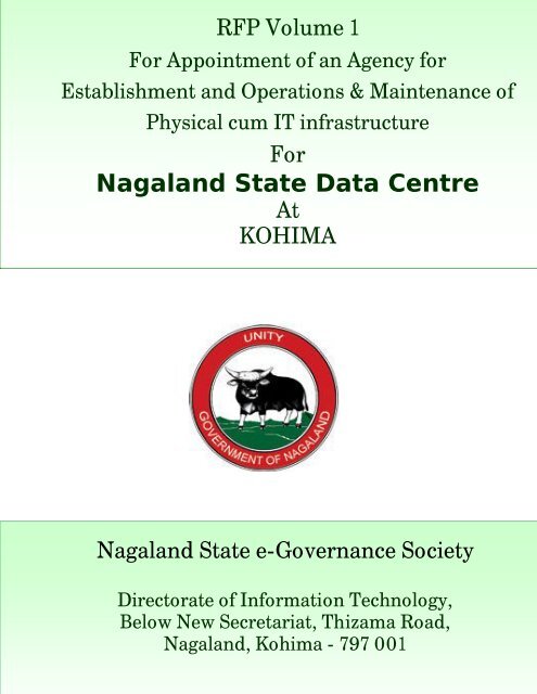 Nagaland State Data Centre RFP Vol-I - Department of Information ...