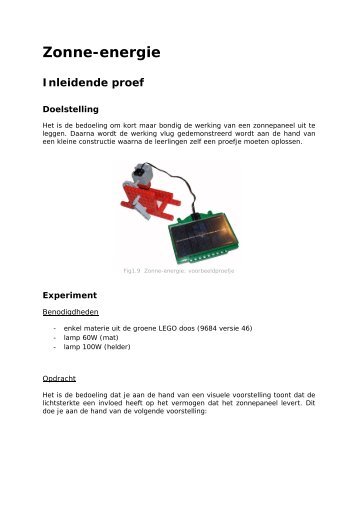 Zonne-energie Inleidende proef - Educypedia