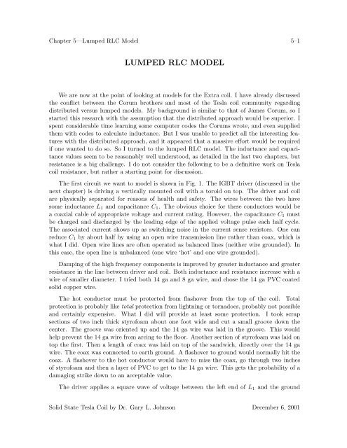LUMPED RLC MODEL - Electrical and Computer Engineering