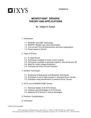 mosfet/igbt drivers theory and applications - Educypedia - site