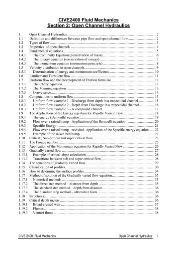 Open Channel Hydraulics - EFM - iETSI - School of Mechanical ...