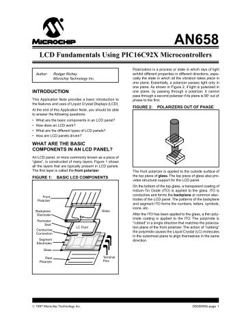 LCD Fundamentals Using PIC16C92X Microcontrollers - Microchip