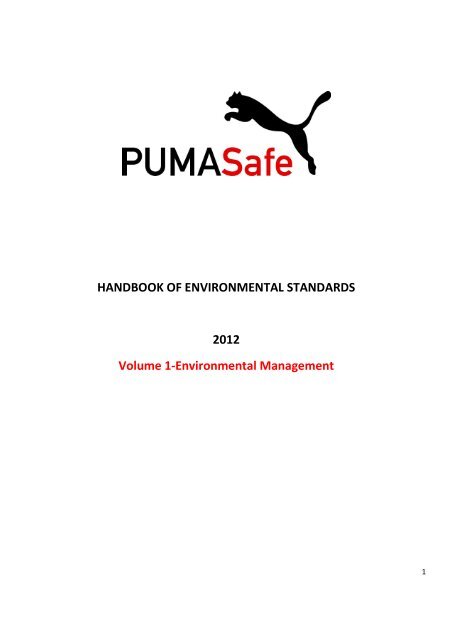 PUMA.Safe Environmental Handbook Volume 1 - About PUMA