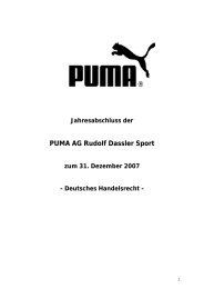PUMA GESCH€FTSBERICHT 1993 - About PUMA