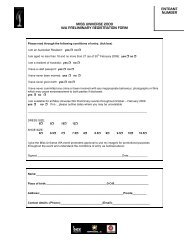 miss universe 2009 wa preliminary registration form ... - Box Magazine