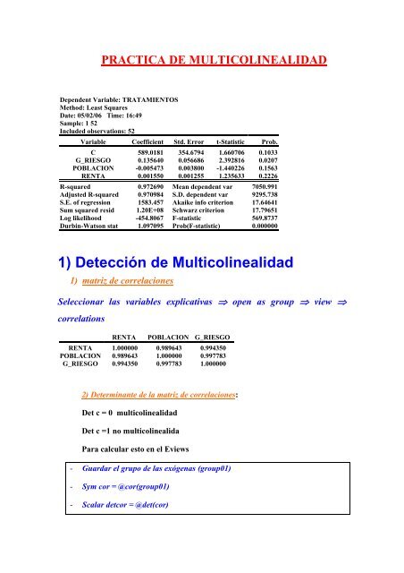 PACTICA DE MULTICOLINEALIDAD