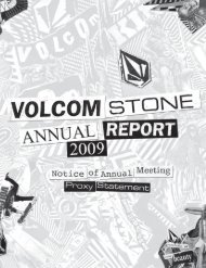 UNITED STATES SECURITIES AND EXCHANGE ... - Volcom
