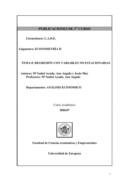 tema 8:regresión con variables no estacionarias - Departamento de ...