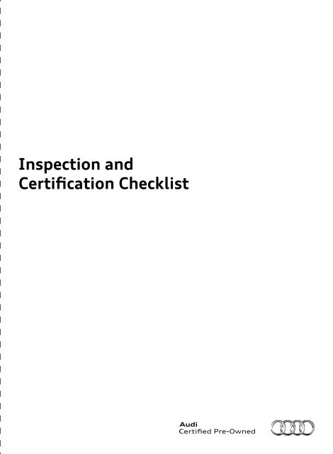 Audi Certified Pre Owned >> Audi Cpo Inspection And Certification Checklist 4 Mb Audi Certified Pre Owned >> Audi Cpo Inspection And Certification Checklist 4 Mb