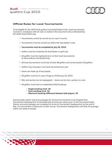 Official Rules for Local Tournaments - Audi of America