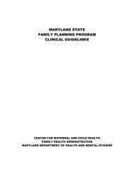 maryland state family planning program clinical guidelines