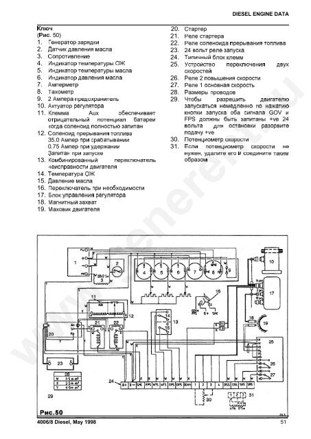 DIESEL ENGINE DATA 4006/8 Diesel, May 1998 - GENERENT