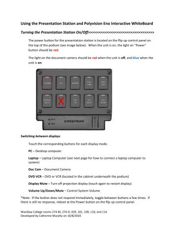 Using the Presentation Station and Polyvision Eno Interactive ...