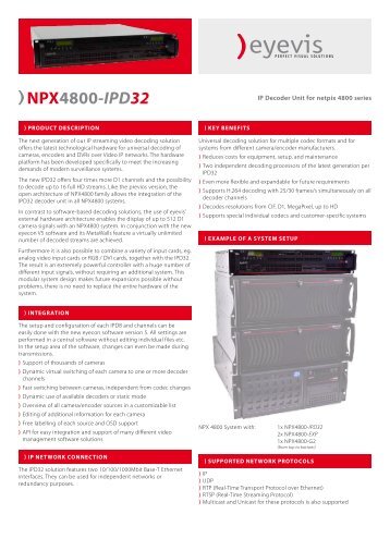 NPX4800-IPD32 Data Sheet - Eyevis GmbH