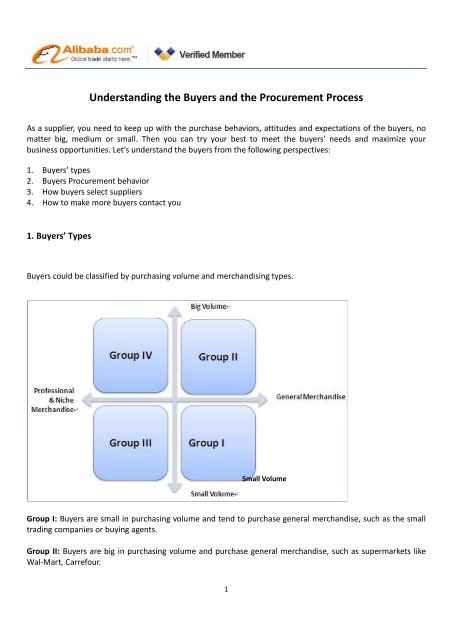 Understanding the Buyers and the Procurement Process - Alibaba