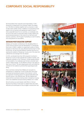 CORPORATE SOCIAL RESPONSIBILITY - Alibaba