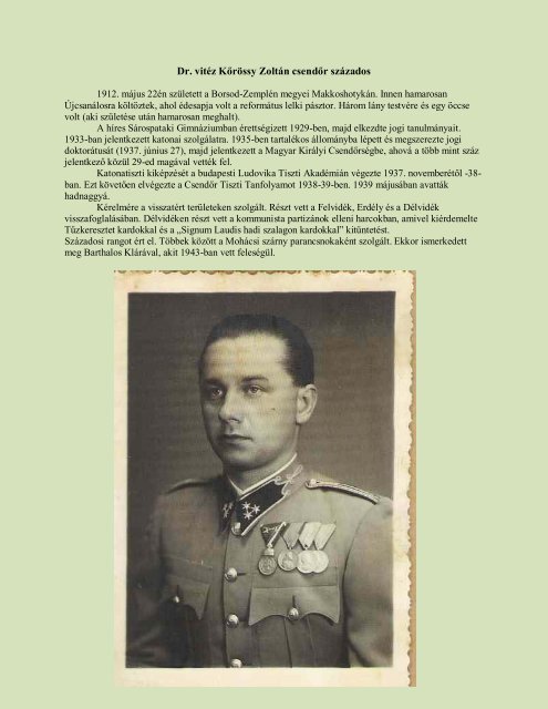 Körössy Zoltán százados.pdf - Magyar Királyi Csendőrség