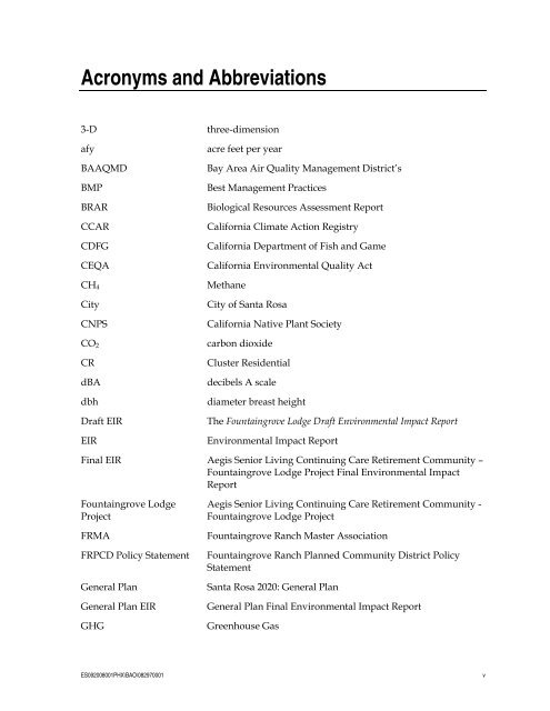 Fountaingrove Environmental Impact Report - City of Santa Rosa ...