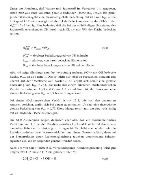 4. Das System O/H/H2O auf Pt(111)