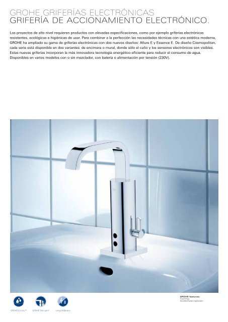 Sistemas sanitarios y griferías especiales Innovación ... - Grohe