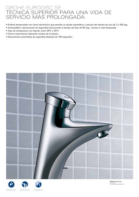 Sistemas sanitarios y griferías especiales Innovación ... - Grohe