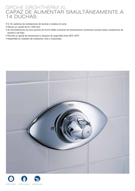 Sistemas sanitarios y griferías especiales Innovación ... - Grohe