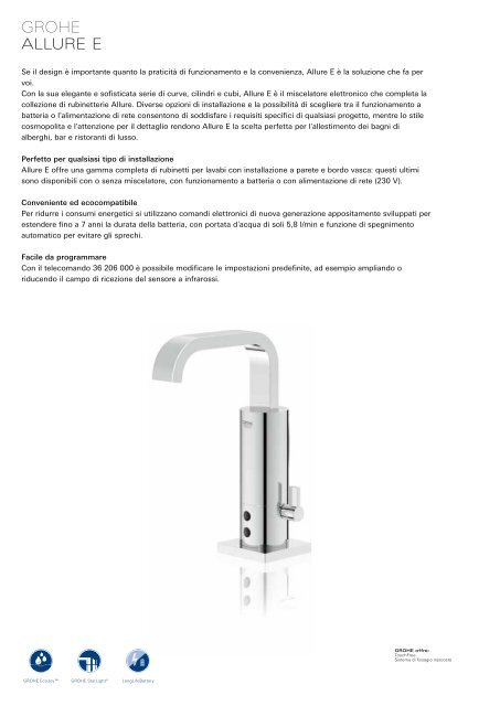 Rubinetteria speciale e sistemi di sciacquo Tecnologie e ... - Grohe