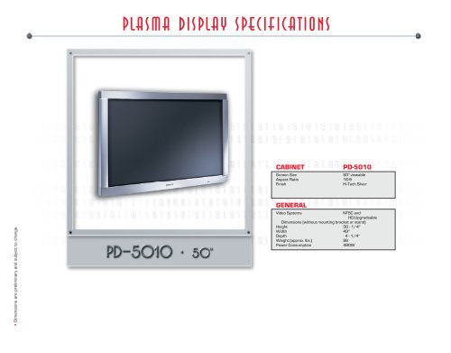 PLASMA DISPLAY SPECIFICATIONS - Plasma TV Buying Guide