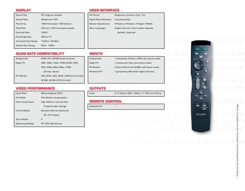 PLASMA DISPLAY SPECIFICATIONS - Plasma TV Buying Guide