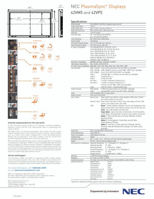 NEC PlasmaSync® Displays - Plasma TV Buying Guide