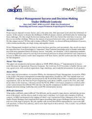 Project Management Success and Decision-Making Under ... - IPMA