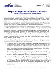 Project Management for the Small Business - asapm