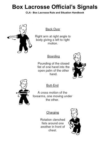 Box Lacrosse Official's Signals - BCLA