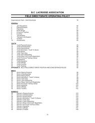 Field Operating Policy - BCLA