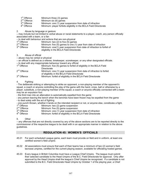 Field Operating Policy - BCLA