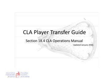 CLA Player Transfer Guide.pdf - BC Lacrosse Association