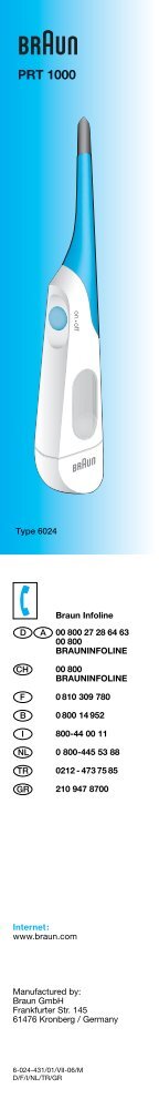 Braun Infoline 00 800 27 28 64 63 00 800 BRAUNINFOLINE 00 800 ...