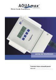 Jurnal de functionare instalatie BASIC/CLASSIC - AQUAmax