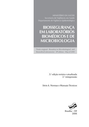 Biossegurança em Laboratórios Biomédicos e de Microbiologia (pdf